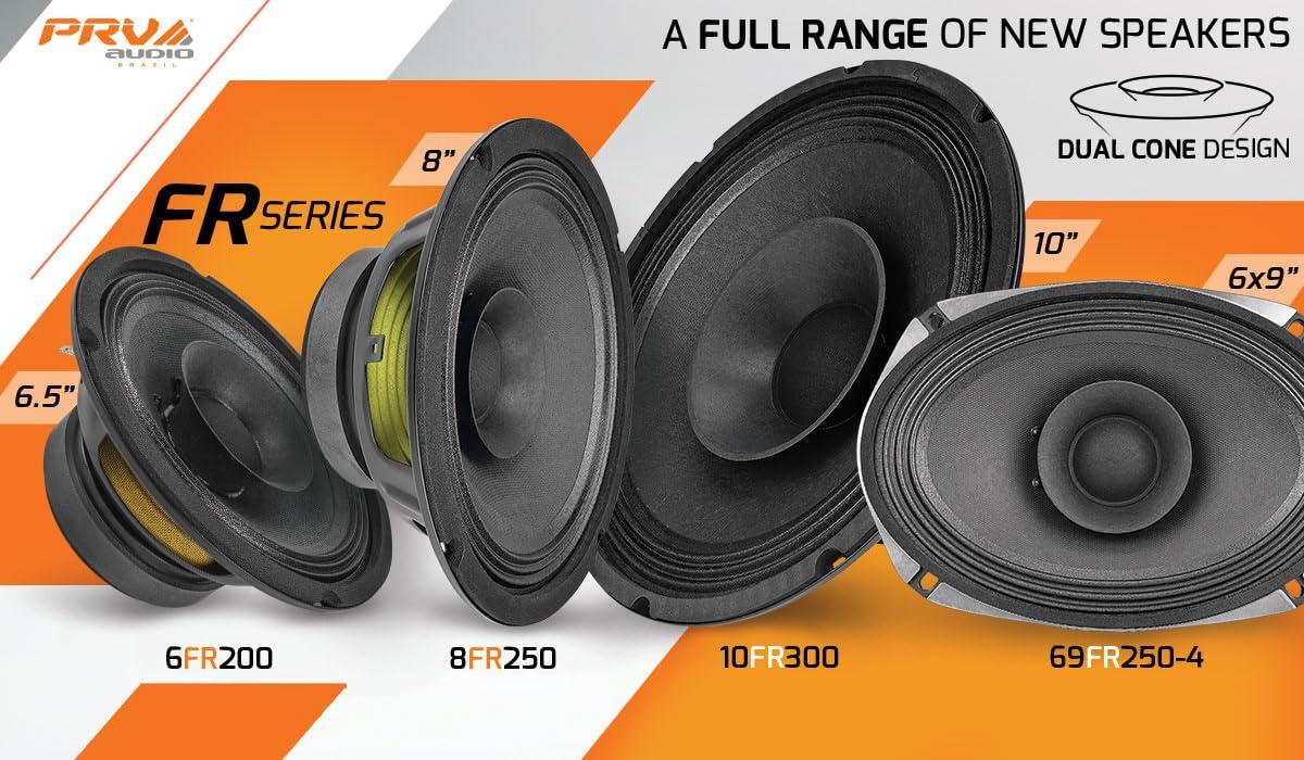 PRV AUDIO PRV AUDIO 8FR250 8 Inch Full Range Speaker, 8 Ohms, 250 Watts Continuous Program Power, 125 Watts RMS Power, 93.5 dB, Full-Range Driver Loudspeaker for Pro Audio Systems (Single)