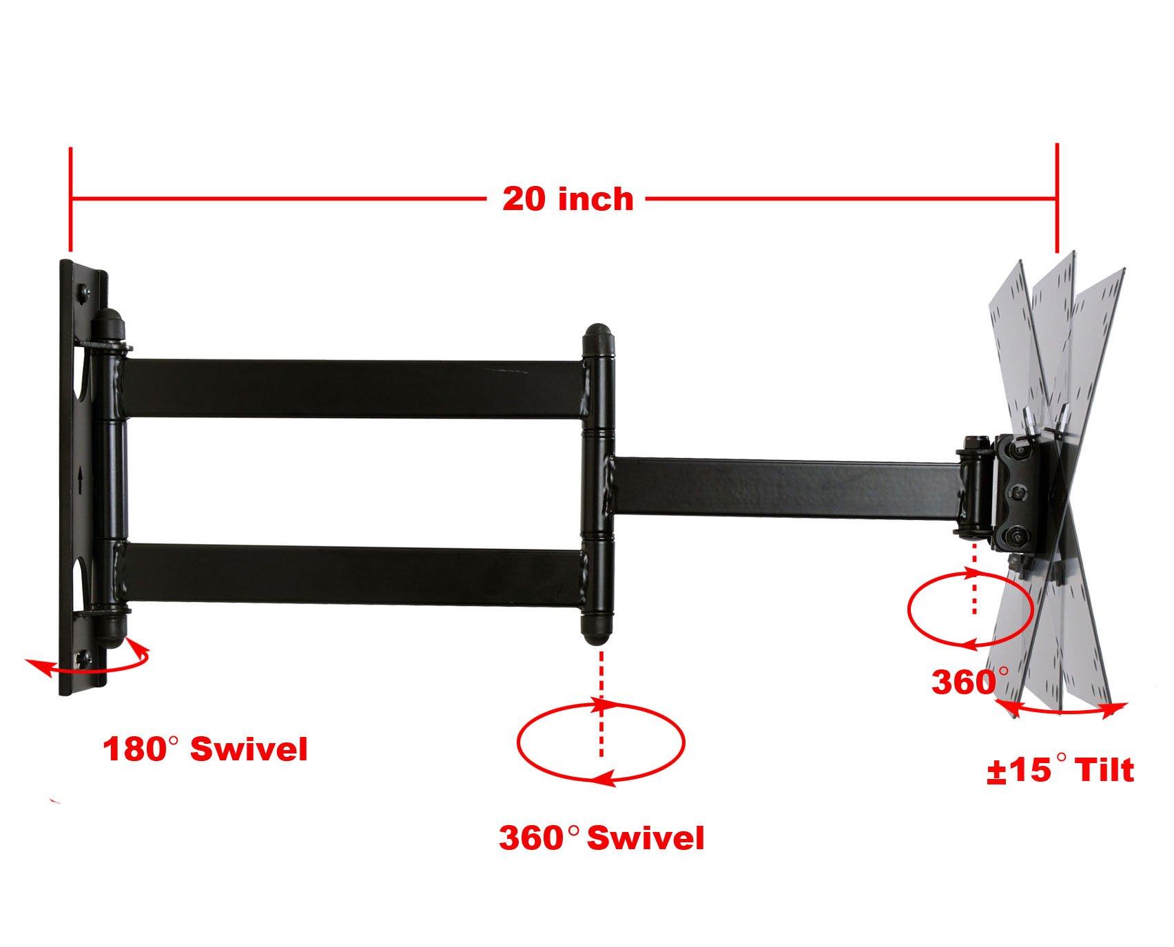 VideoSecu VideoSecu Articulating TV Wall Mount Bracket for Most 23" - 32" Plasma Flat Panel Screen LCD LED TV Displays with Free DVD DVR VCR Mount Bracket ML531BK WO3