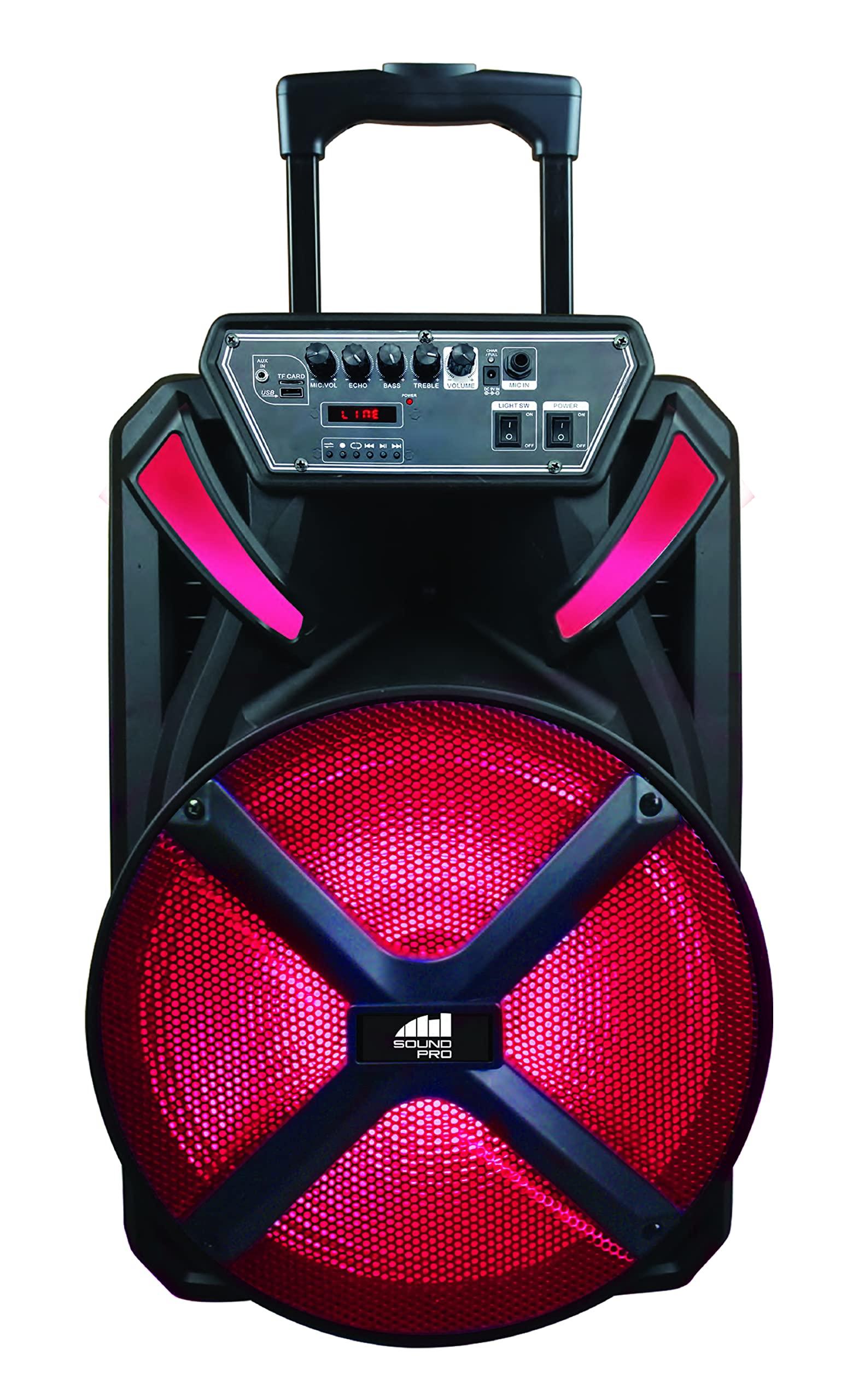 Naxa Naxa Electronics NDS-1536 Portable 15-inch Bluetooth Party Speaker with Disco Light, Up to 2 Hours Play Time, Microphone, FM Tuner, USB Port, MicroSD Card Slot, and 3.5mm Input, Black