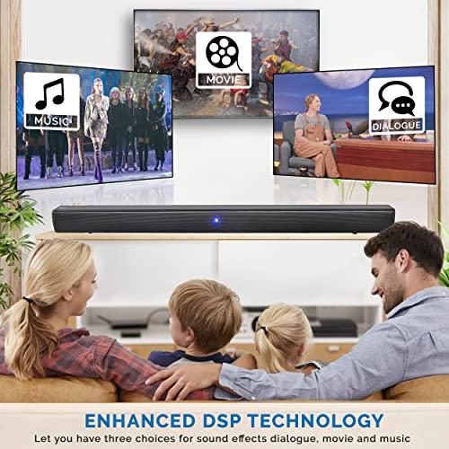 Pyle Pyle Wave Base Sound bar with Bluetooth for TV Tabletop Digital Audio Speaker System/Home Theater, Gaming, Projectors, with Remote Control, Inputs AUX, Optical in, USB - PSBV110B