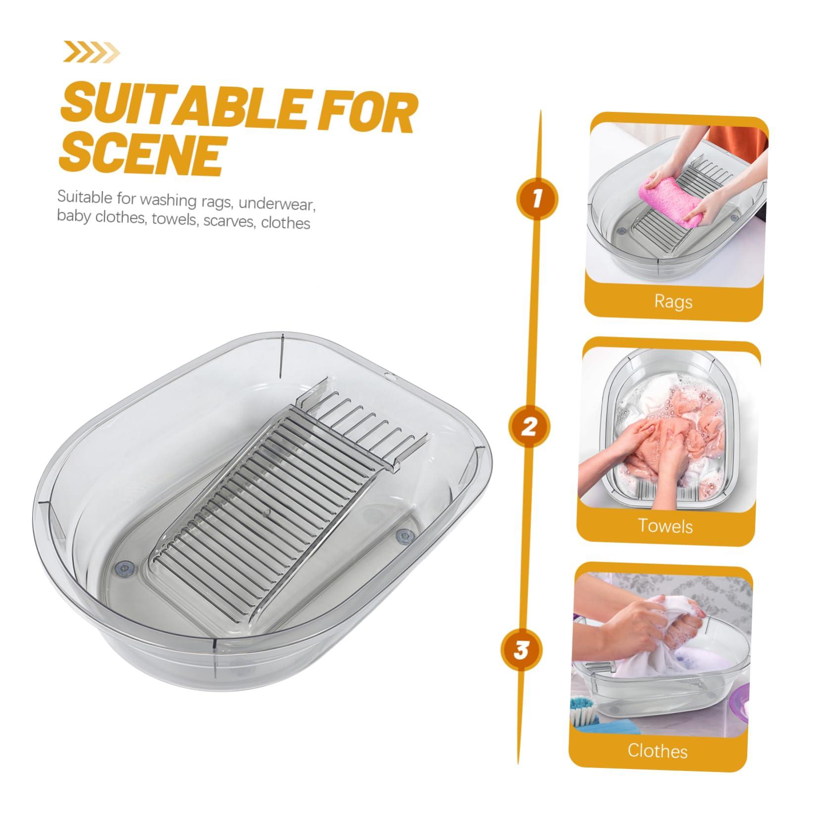 ORFOFE ORFOFE Newborn Clothes Basin Washboard Household Baby Clothes Washbasin Multi-functional Wash Tub