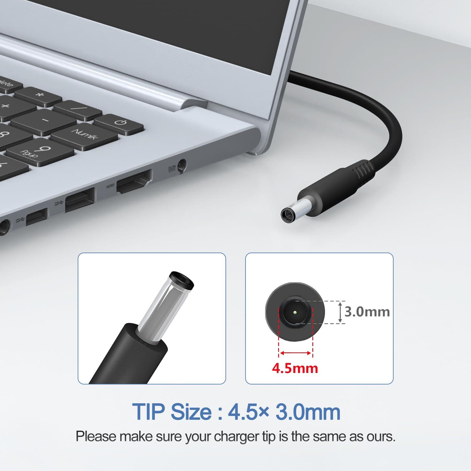 ROAYEWEY 65W 4.5mm tip AC Adapter for Dell Inspiron 15 3000 5000 Series 3520 3521 3525 3540 3501 5620 5625 5420 5425 5558 5755 5555 5559