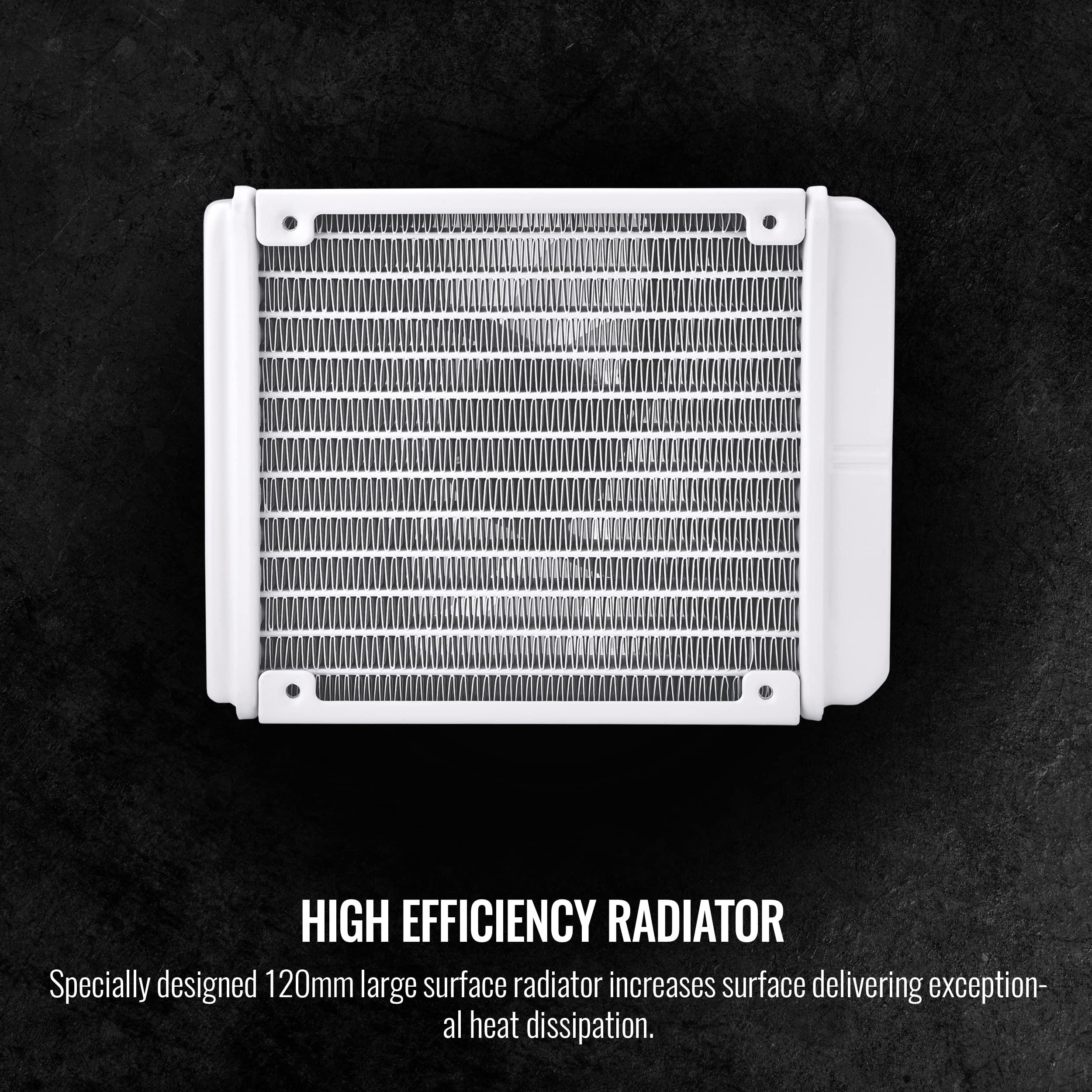 Thermaltake Thermaltake TH120 ARGB Motherboard Sync Snow Edition Intel LGA1700 Ready/AMD AM5 All-in-One Liquid Cooling System 120mm High Efficiency Radiator CPU Cooler CL-W346-PL12SW-A, White