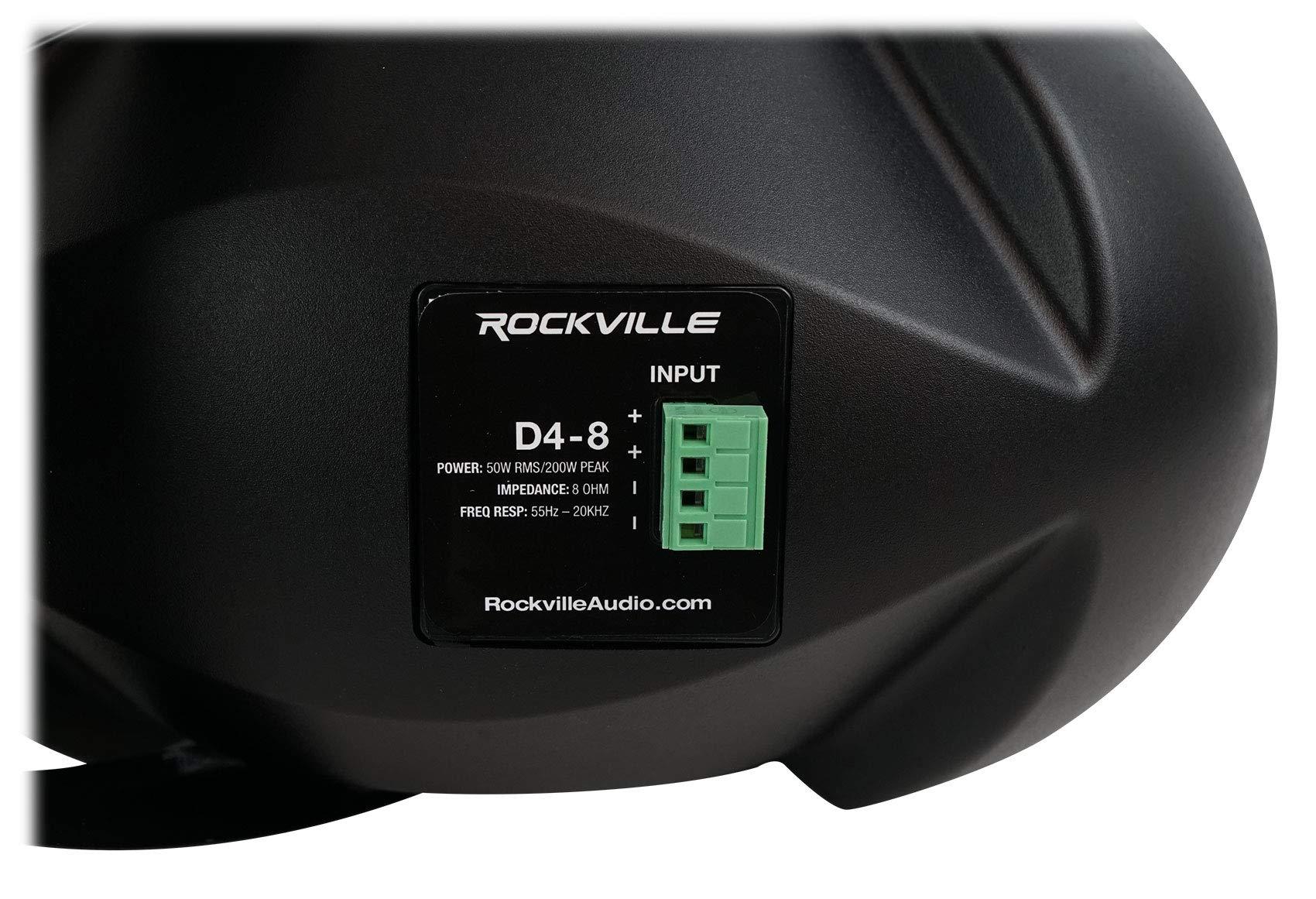 Rockville Rockville D4-8 Black Dual 4" Swivel Indoor/Outdoor Patio Speaker for Restaurant