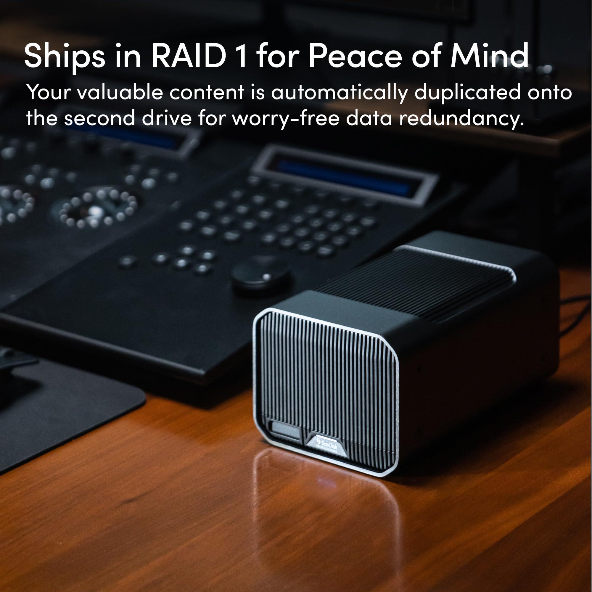 SanDisk Professional SanDisk Professional 48TB G-RAID Mirror - External HDD, RAID with Redundancy, Thunderbolt 3, USB (10Gbps), 7200RPM Ultrastar Hard Drive, Up to 260MB/s Read in RAID 1 - SDPHH2H-048T-NBAAD