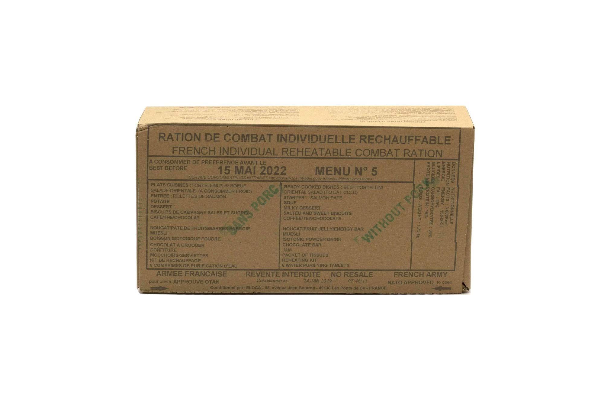 Name New FRENCH MRE Army Ration Meal Ready To Eat Emergency Food Supplies Genuine RCIR (Menu 5)