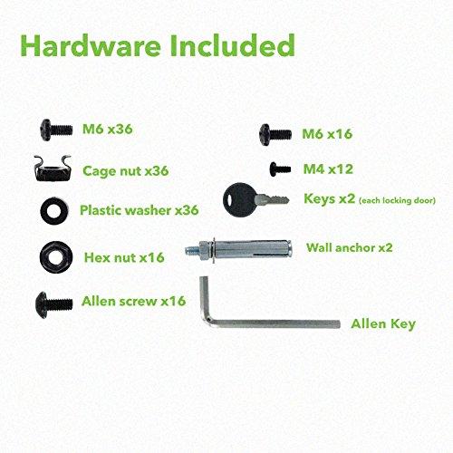 NavePoint NavePoint 9U Wall Mount Network Server 19 Inch Cabinet Rack Enclosure Glass Door Lock W/Shelves
