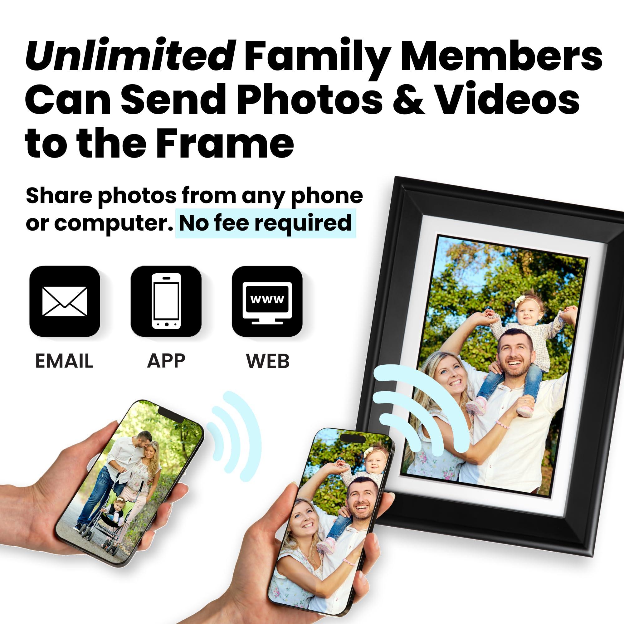 PhotoSpring PhotoSpring 10 inch WiFi Digital Picture Frame | Send Photos by Email, Web or Our Free App | Electronic Picture Frame with Touchscreen & 32GB Internal Memory | Easy Setup | Play Videos up to 5 min
