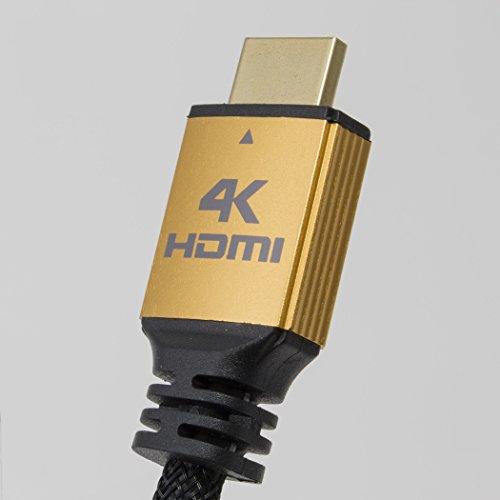 NTW NTW PURE PRO 4K HDMI Cable 12FT High Speed 18Gbps HDMI 2.0 Cable, 4K HDR, Ultra HD Cable 3D, 2160P, 1080P, Ethernet, Audio Return(ARC), Compatible PS5, PS4/3, UHD TV, Blu-ray, PC, Xbox, gold/black