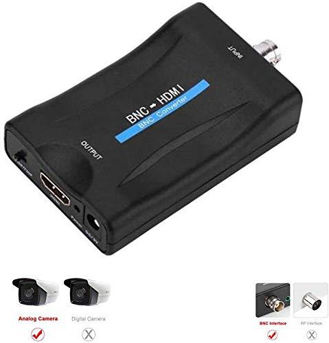 ADRFClub BNC to HDMI Converter Coaxial Adapter Coax Connector Composite CVBS BNC Audio Input HDMI 1080P Output for Analog Video Signal of DVRs Surveillance CCTV Security Camera to Computer Projector HD Monitor