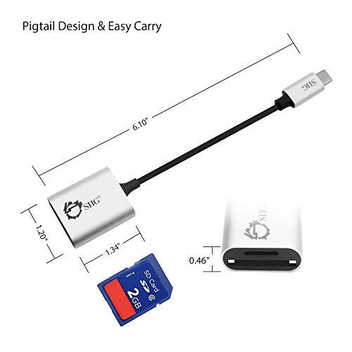 SIIG SIIG USB Type C 2-in-1 Card Reader for SD & Micro SD - Compact Aluminum Case - 5Gbps Data Transfer Rate - for MacBook Pro, Chromebook Pixel/Pixelbook, Samsung Galaxy S8, Other USB C Devices - Silver