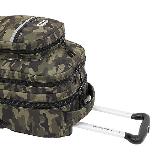 Travelers Club Travelers Club Rolling Backpack, Camo, 20 Inch with Laptop Compartment