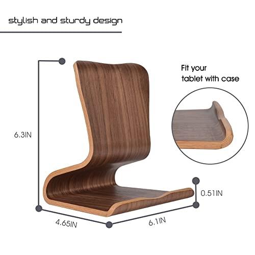 SAMDI SAMDI Wood Tablet Stand, Wooden iPad Holder: Desktop Stand Holder Dock for new iPad 2017 Pro 9.7, 10.5, Air mini 2 3 4, Kindle, Nexus, Accessories, Tab, E-reader, other Tablets(4-13 inch)-Black Walnut