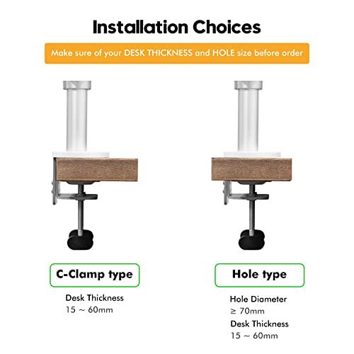 Viozon Viozon Monitor and Laptop Mount, 2-in-1 Adjustable Dual Arm Desk Mounts Single Desk Arm Stand/Holder for 17 to 32 Inch LCD Computer Screens, Extra Tray Fits 12 to 17 inch Laptops (Silver)