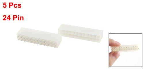 uxcell uxcell 5 Pcs 3mm Pitch 24 Pin Straight Car Auto PC PSU Supply ATX Connector