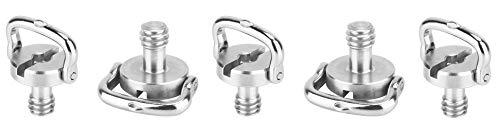 LEOFOTO 5 Pack Leofoto Torque Master 1/4\" D Ring Comfort Wide Handle SS Screw for Tripod QR Plate Stainless Steel
