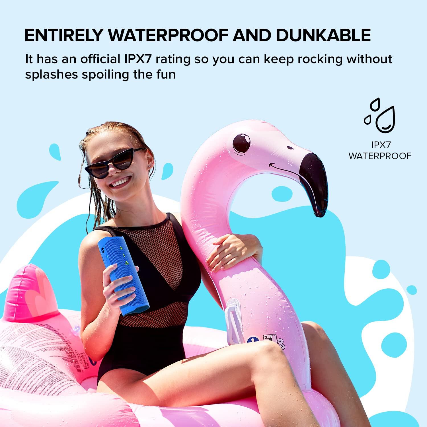 Creative Creative MUVO Go Portable Waterproof Bluetooth 5.3 Speaker with Up to 18 Hours of Battery Life, IPX7 Waterproof, and Powerful Bass Performance, Wireless Stereo Link (Blue)