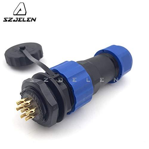 SZJELEN SZJELEN SD20 20MM 7Pin Panel Mount Waterproof Connector Plug + Socket, Cable Gland Cap Connector IP67 (7Pin, Plug (Male) + Socket (Female))