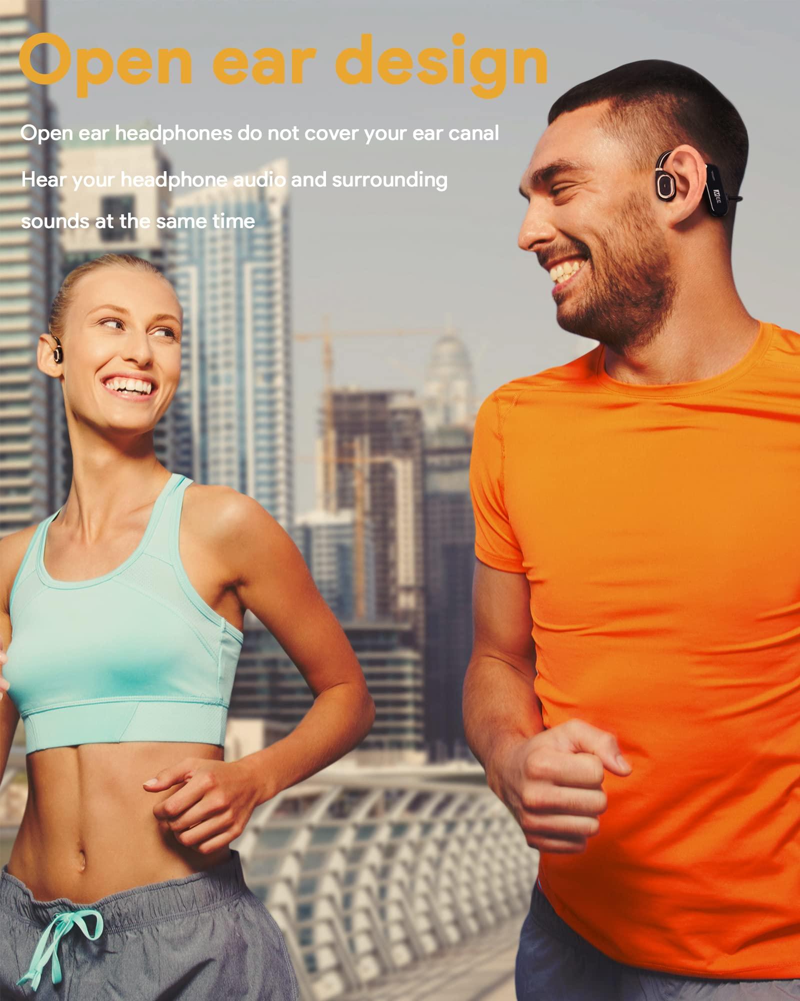 MEE audio MEE audio AirHooks Open Ear Headphones - Lightweight, Comfortable, Sweatproof Wireless Bluetooth Earbuds with Mic and High Audio Clarity Let You Hear Your Surroundings for Safer Workouts and Running