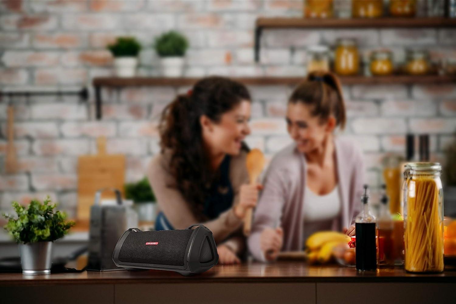 Aiwa Aiwa Exos-3 Waterproof Bluetooth Speaker, 60W Peak Power, 20-Hour Playtime, Stereo Sound, USB-C Charging, IPX7 Waterproof, Wireless Pairing, Perfect for Outdoor Adventures