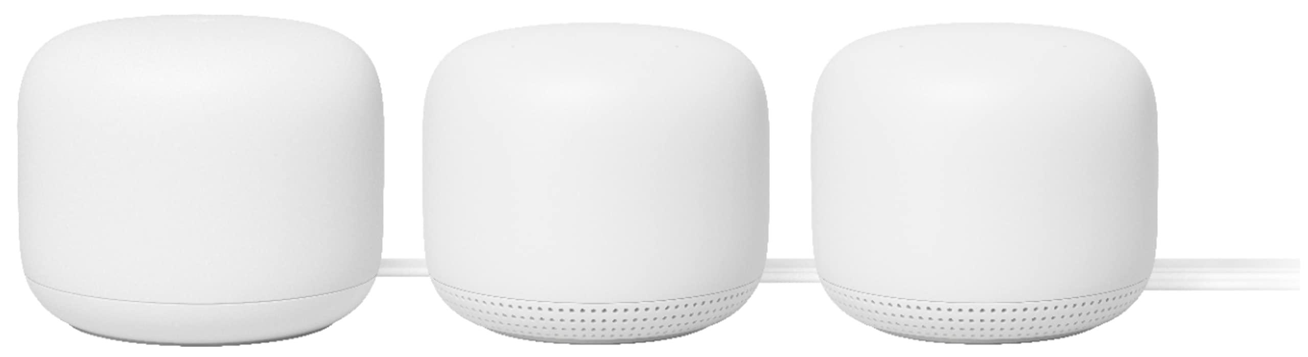 Google Google Nest WiFi - AC2200 (2nd Generation) Router and Add On Access Point Mesh Wi-Fi System (3-Pack, Snow)