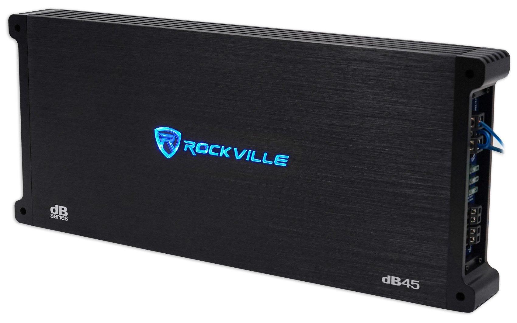 Rockville (1) Rockville dB45 3200 Watt/800w RMS 4 Channel Amplifier Car Stereo Amp, Loud!! Bundle with (1) Rockville RWK42 4 Gauge 4 Chan Car Amp Wiring Installation Wire Kit RCA's (2 Items)