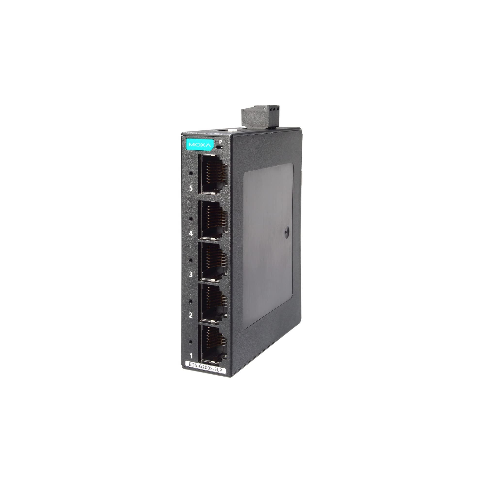 Moxa EDS-G2005-ELP ethernet - 5-Port 10/100/1000 BaseT(X) Entry-Level unmanaged Full Gigabit Ethernet switches, Plastic housing