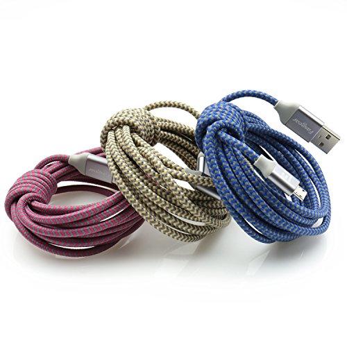 Fasgear Fasgear Micro USB Cable 10 ft, 3 Pack Fast Charging Micro USB 2.0 High Speed Data Sync Nylon Braided Android Smartphone Charger Compatible for S7 Edge/Note 5,HTC,PS4, Kindle (Blue,Gold,Rose)