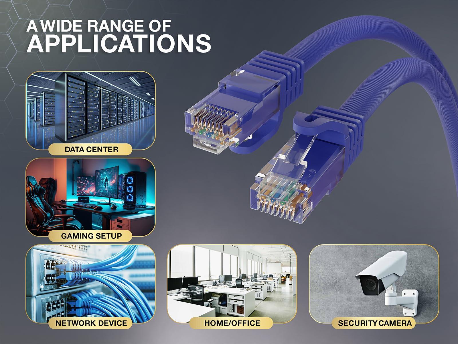 Cable Leader Cable Leader 10 ft Cat6a 500 MHz UTP Snagless Ethernet Network Patch Cable, Purple