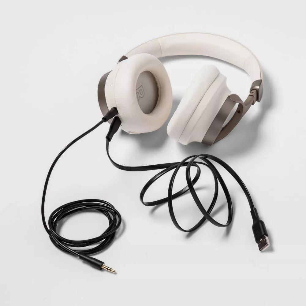 Heyday Heyday Active Noise Cancelling Bluetooth Wireless Over-Ear Headphones - Stone White Gold
