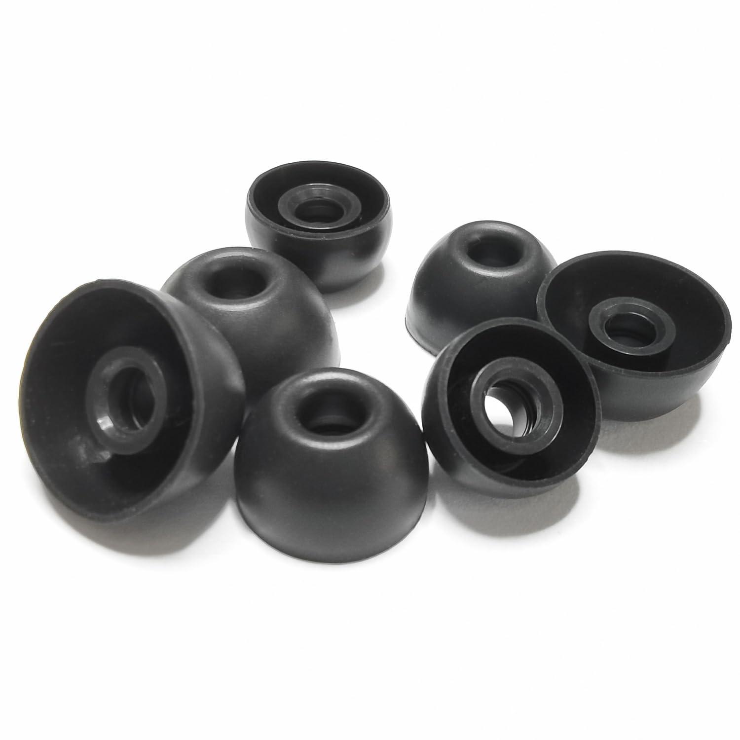 Mijusun Silicone Ear Tips for Beats Studio Buds+Replacement Earbuds Tips for Beats Earbuds/Beats Fit Pro Earbuds 6 Pairs Black