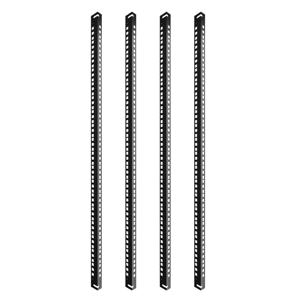 NavePoint NavePoint 18U Cabinet Vertical Rack Rail Kit, Black, Cold Rolled Steel, 34.33 x 0.77 x 1.16 inch, Package Quantity of 4