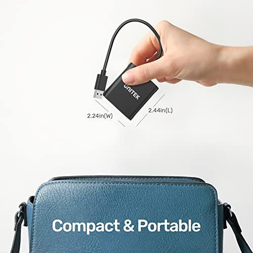 Unitek USB Card Reader, Unitek 3-Slot USB 3.0 Compact Card Reader, Read 3 Cards Simultaneously, Aluminum SD Micro SD CF Card Adapter Supports Flash Memory Card, Black