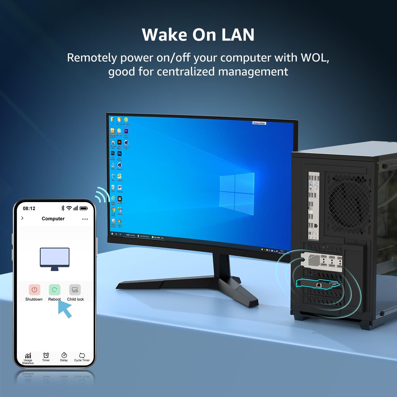 NICGIGA 10G Base-T PCI-e Network Card, Marvell AQC113 Controller, NICGIGA 10Gb Ethernet Adapter Support WOL, 10Gbe RJ45 Port NIC Card, Windows10/11/Windows Server/Linux