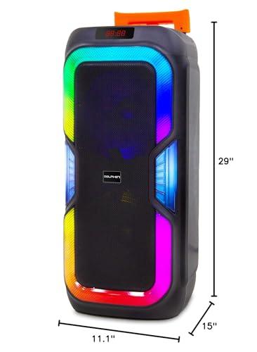 Dolphin Dolphin New SP-1060RBT: Crisp & DEEP BASS - Dual 10\" Bluetooth Portable Speaker w/Light Show - Rechargeable Speaker | Immersive Sound, Vibrant LED Lights, Wireless Connectivity