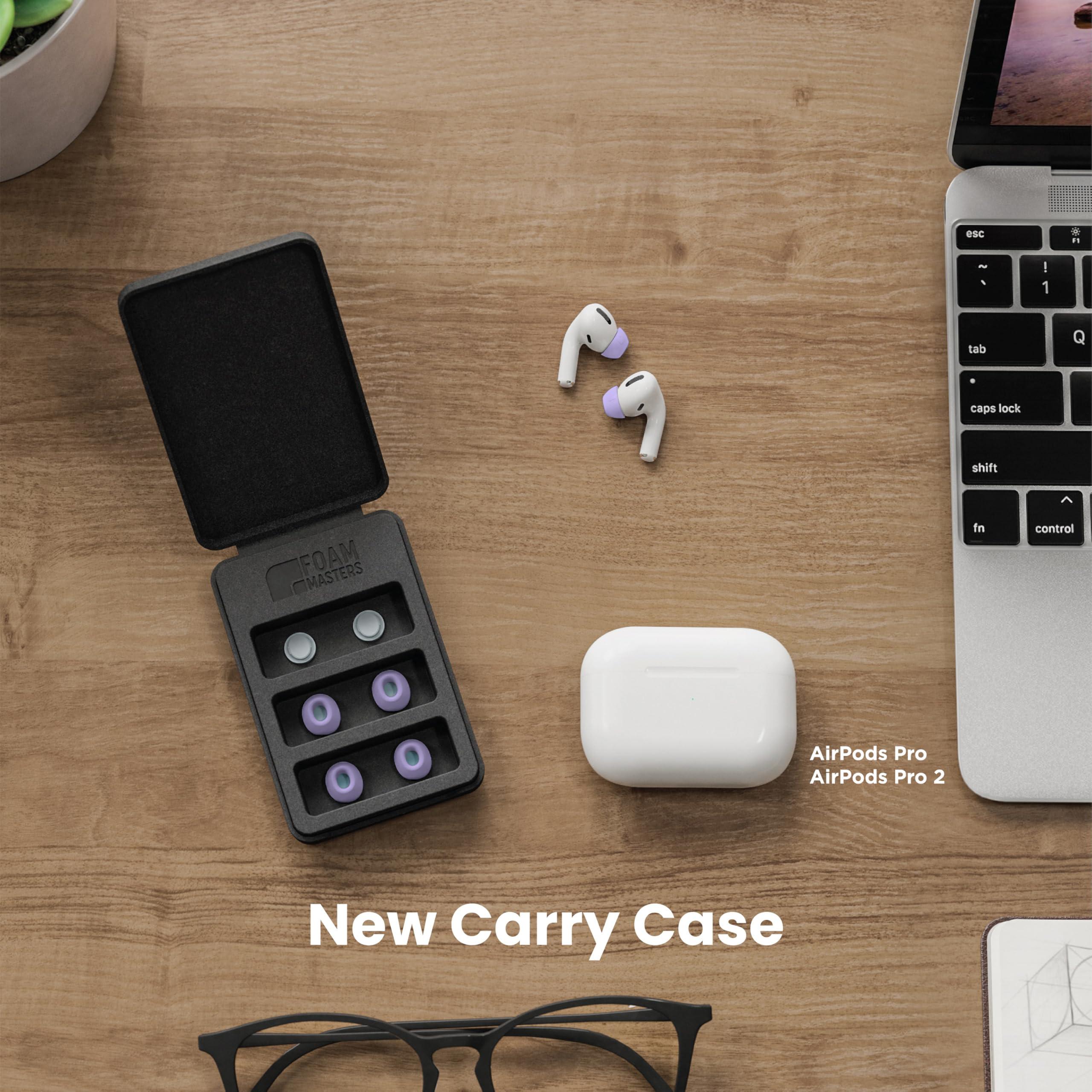 AutoLine Pro Foam Masters Ultra-Premium Memory Foam Ear Tips for AirPods Pro 1st & 2nd Gen | 3 Pairs | Black Magic Ver 6.0 | Secure | Comfort | Better Noise Cancel | Replacement Buds Lilac Purple, Assorted S/M/L