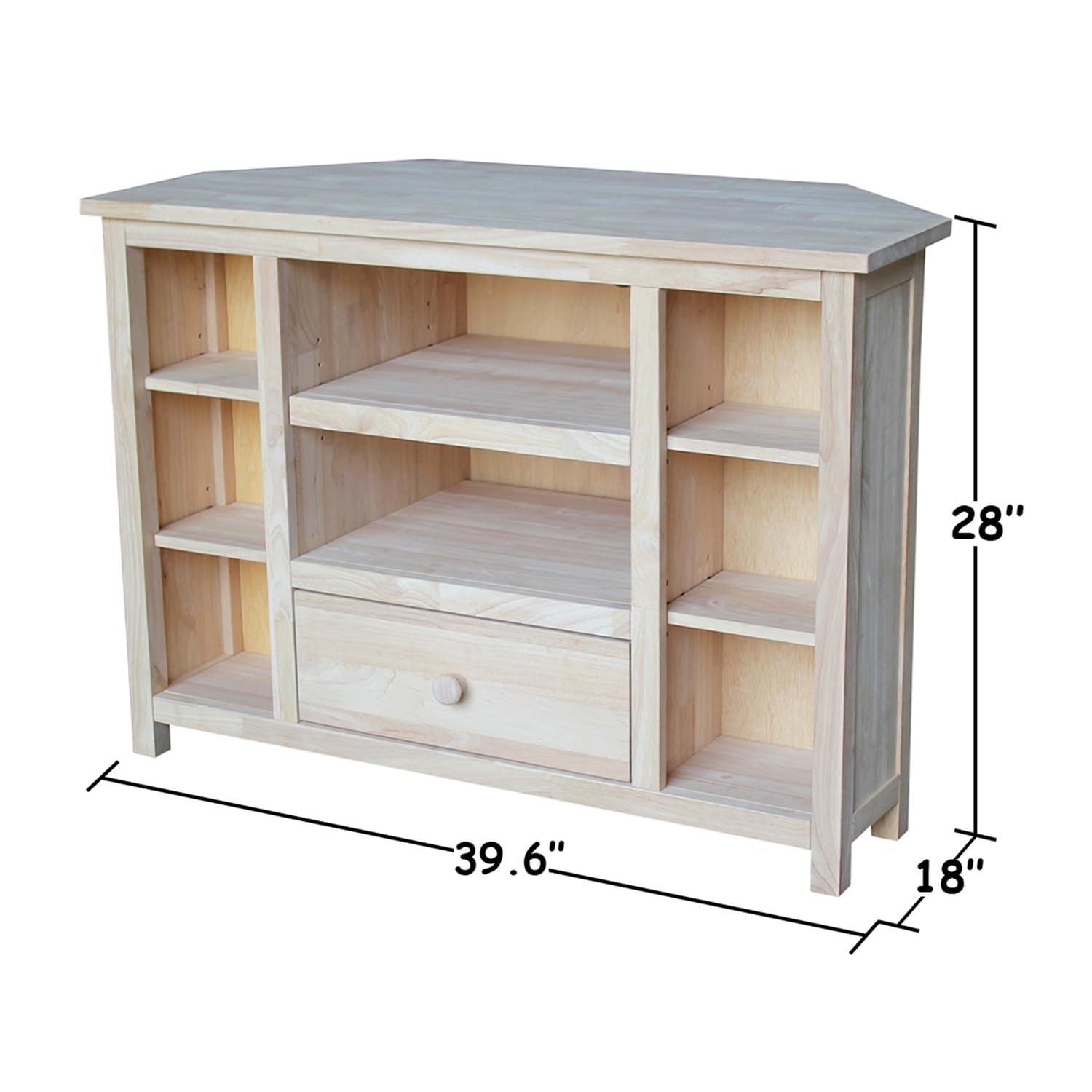 International Concepts IC International Concepts Unfinished Corner Entertainment/TV Stand, OneSize