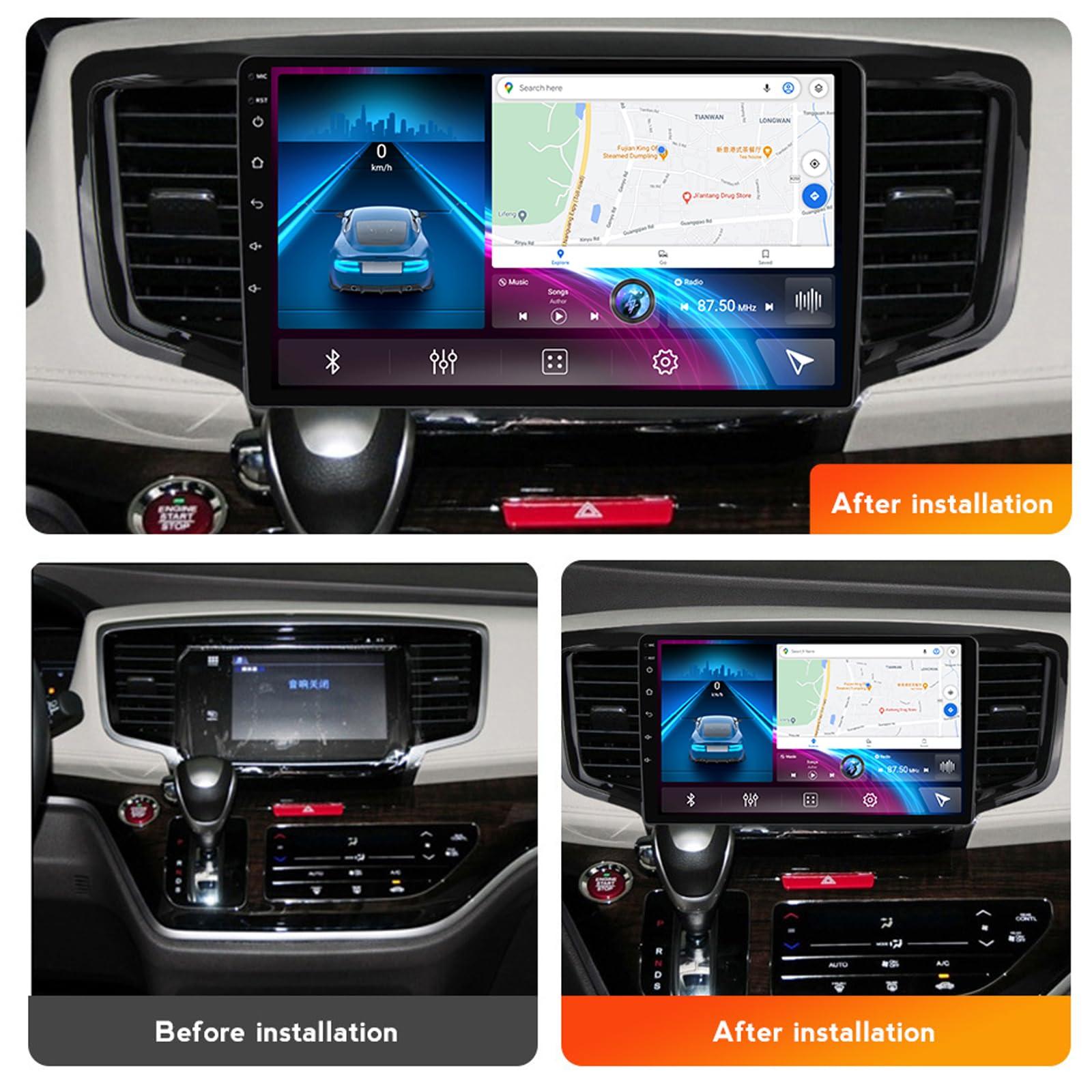 Plusfish Plusfish Android 12 Car Stereo, Bluetooth Car Radio 9 Inch Touch Screen for Honda Odyssey 2015~2019 Car GPS Navigation Multimedia Player Support 4G/WiFi/SWC/FM/RDS/Carplay,4g WiFi 3g+32g