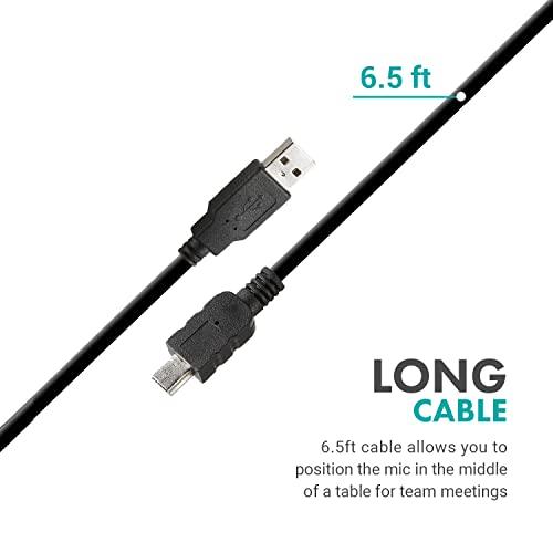 Movo Movo MC1000 Conference USB Microphone for Computer Desktop and Laptop with 180° / 20' Long Pick up Range Compatible with Windows and Mac for Dictation, Recording, YouTube, Conference Call, Skype