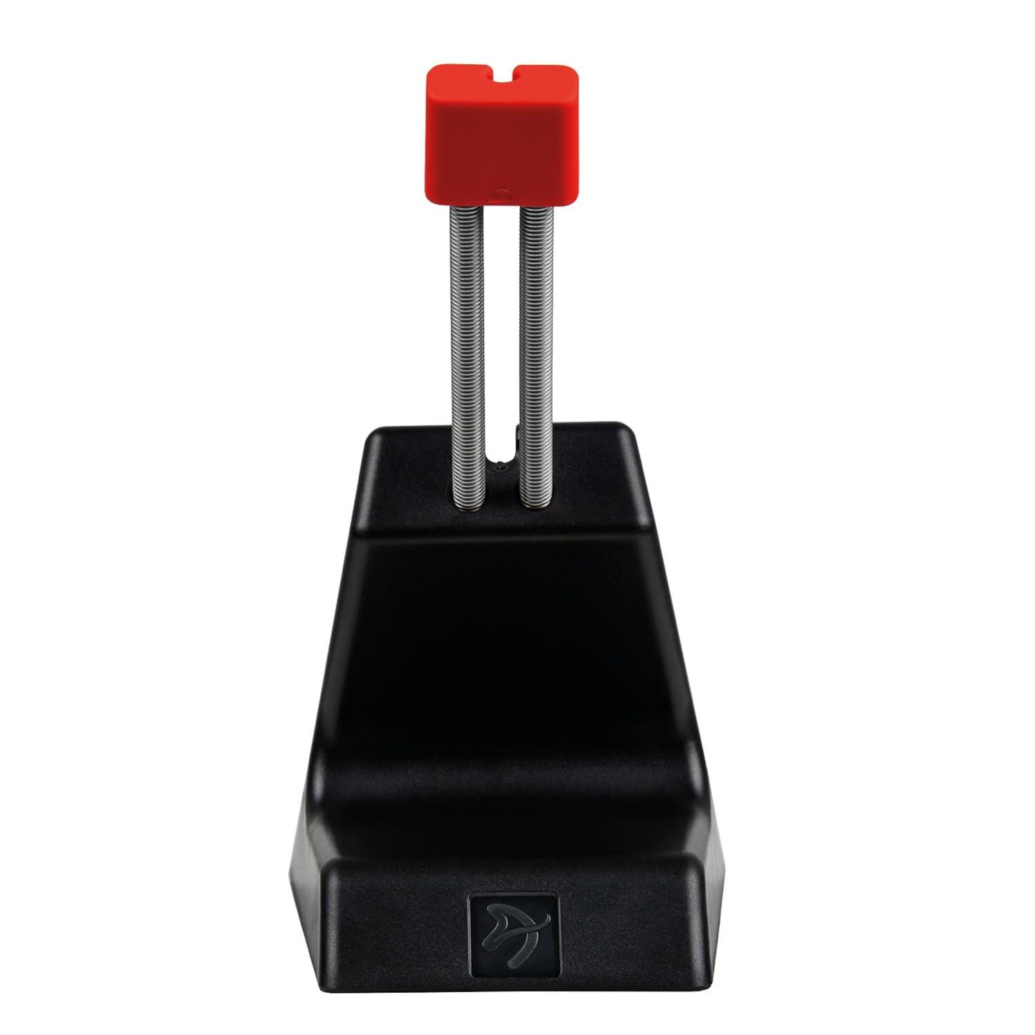 Arozzi Arozzi - Ancora Mouse Bungee with Snug Cord Holder, Rubber Feet, Extendable Spring and Weighted for Stability - Black with Red Accents