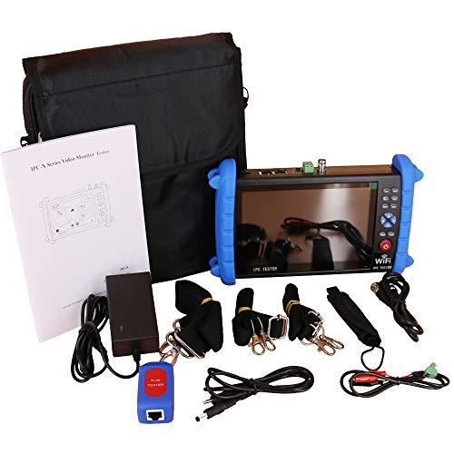 YEERAM Portable 7 Inch CCTV Tester-Support up to 6K IP Camera Test- AHD, TVI, CVI & CVBS Analog Camera Test-RJ45 Cable TDR Tester with PoE/IP Discovery/HDMI in & Out/Built in WiFi/PTZ