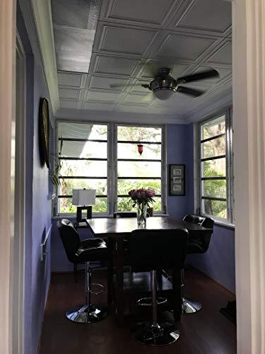 A La Maison Ceilings A La Maison Ceilings R24 Line Art Foam Glue-up Ceiling Tile (21.6 sq. ft./Case), Pack of 8, Plain White