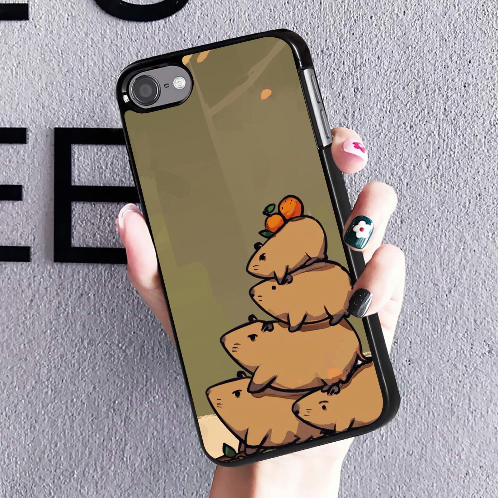 AIRWEE for iPod Touch 7 Case,Touch 6/5 Case,AIRWEE Slim Back Cover Hard Plastic Protector Case for Apple iPod Touch 5th/6th/7th Generation for Women Girl Men, Cartoon Capybaras