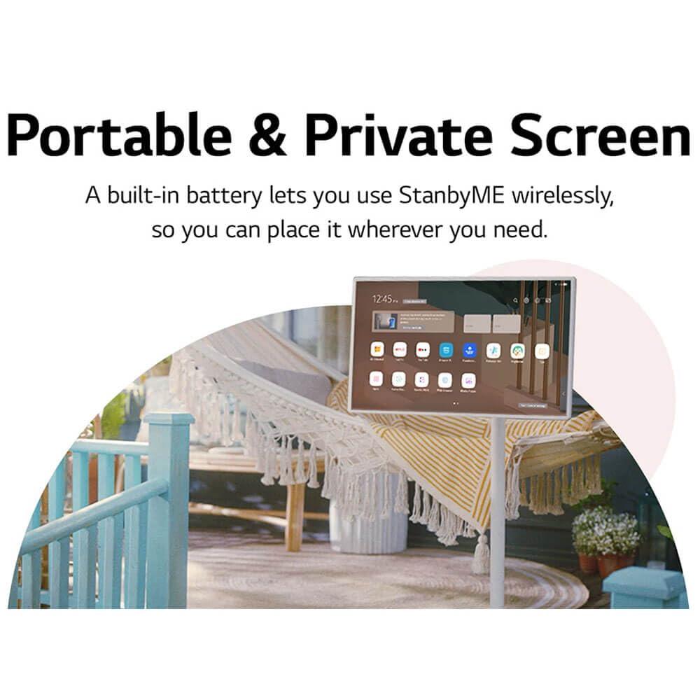 LG LG 27-Inch Class StanbyMe 1080p-Portable Touch-Screen-Monitor 27ART10AKPL, Built-in Battery, Full Swivel Rotation, 60Hz Refresh Rate, Calming Beige