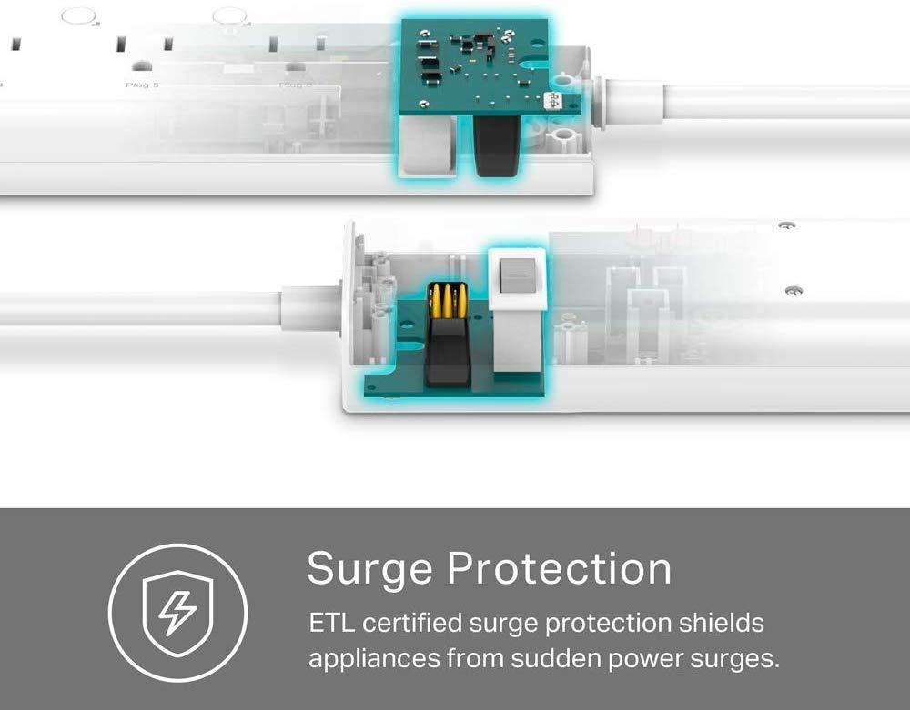 Kasa Smart Kasa Smart Plug Power Strip HS300, Surge Protector with 6 Individually Controlled Smart Outlets and 3 USB Ports, Works with Alexa & Google Home, No Hub Required , White
