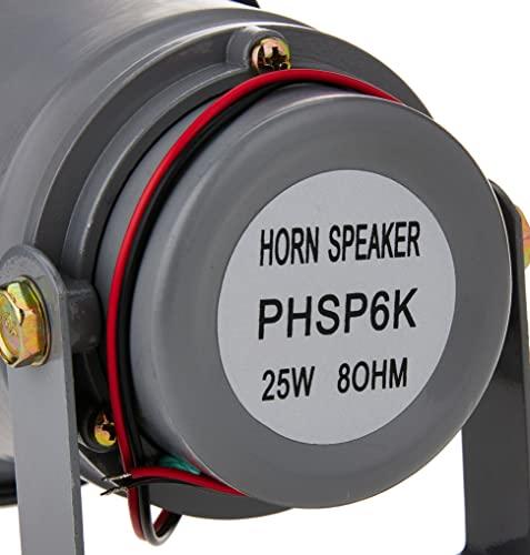 Pyle Pyle Indoor/Outdoor PA Horn Speaker - 6.3” Portable PA Speaker with 8 Ohms Impedance & 25 Watts Peak Power - Mounting Bracket & Hardware Included PHSP6K, White, 6.3-Inch