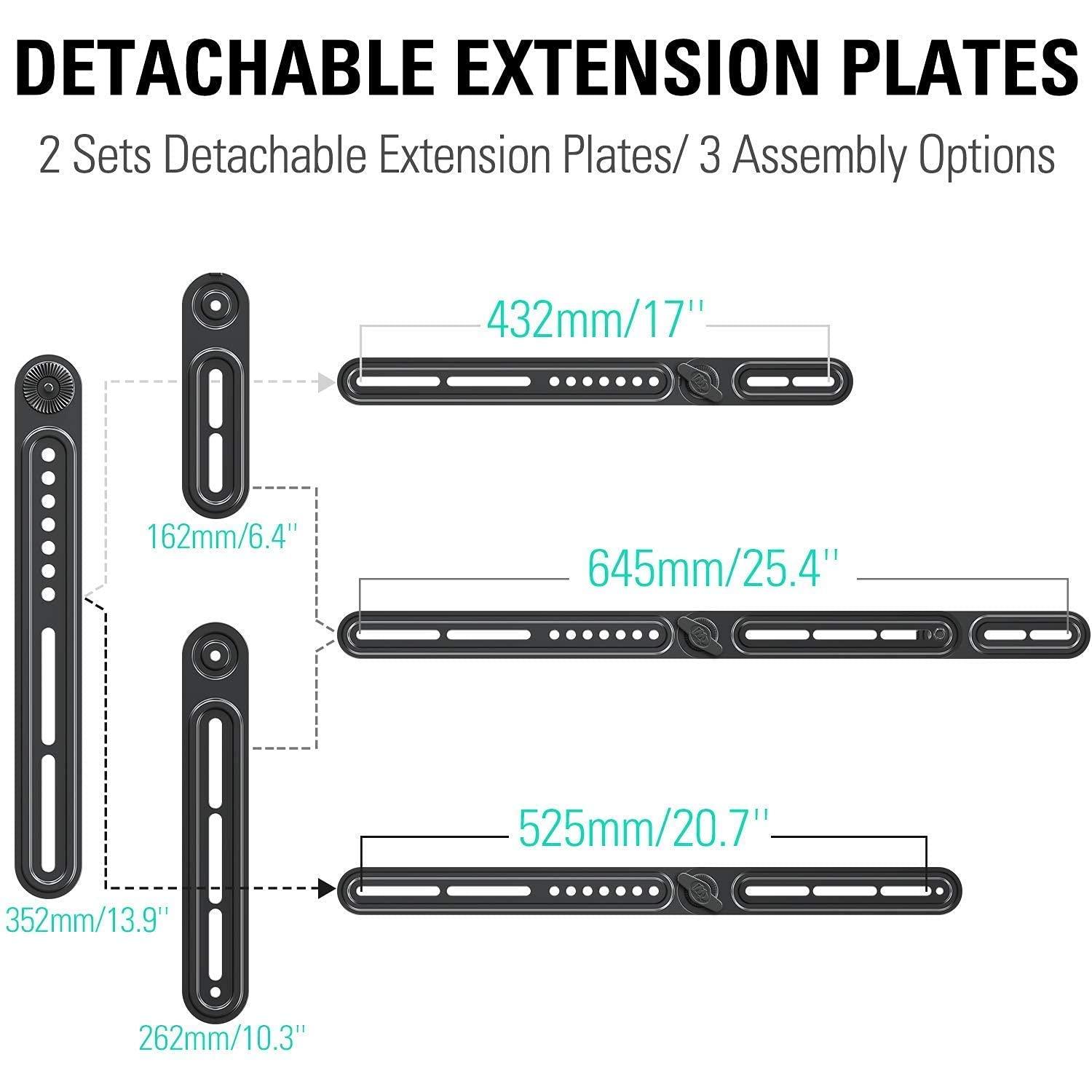 Mounting Dream Mounting Dream Speaker Stands for Small Bookshelf Speakers Set of 2 Floor Stand Mount 11LBS Capacity, MD5420 Soundbar Mount Above or Under TV with Detachable Extended Plates Fits Soundbar up to 22lbs
