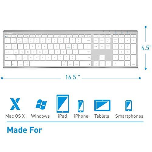 Macally Macally Aluminum Silver Wireless Keyboard with an Ergonomic Silver Laptop Stand, Better Your Workspace