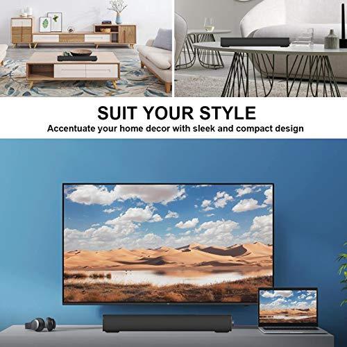 BenqBot Portable Soundbar for TV/PC, Outdoor/Indoor Wired & Wireless Bluetooth 5.0 Speaker with Remote Control and Coax Cable, 2X5W Mini Home Theater Sound bar with Built-in Subwoofers for Projector (Updated)