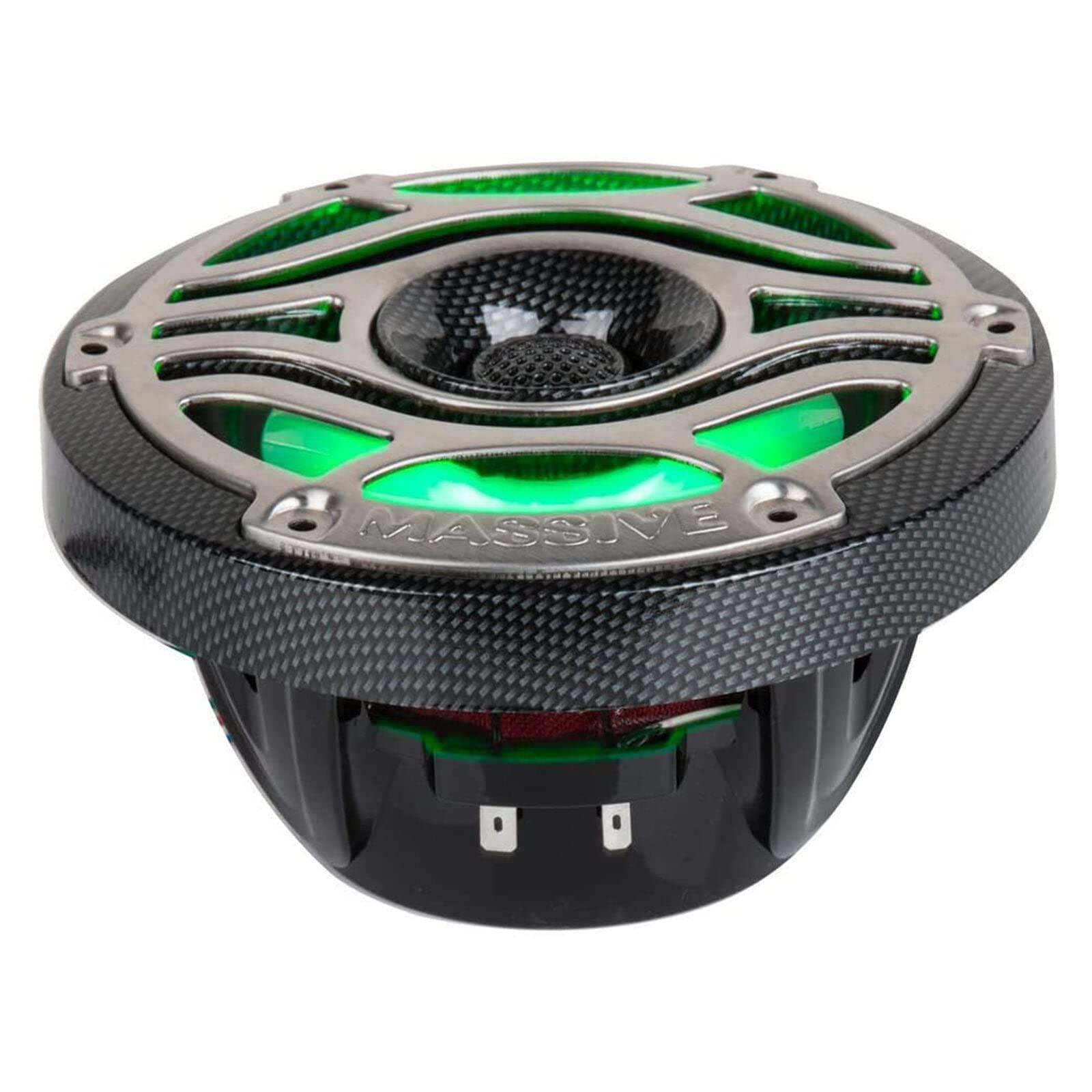 Massive Audio Massive Audio T65S - 6.5 Inch Marine Grade Speakers for Boats, UTVS, Off Road, Golf Carts, Motorcycles, Runabounts with Multi Color RGB LED Pulse Lighting (Pair)